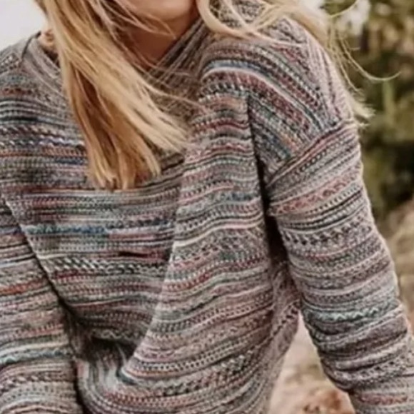 J. Jill Autumn Sky Mineral Lightweight Short Tunic Sweater Women's XL colorful - Picture 1 of 14